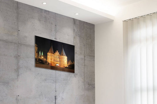 Holstentor bei Nacht - Acrylglasbild