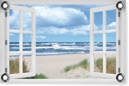 Das Fenster zum Strand - PVC-Poster