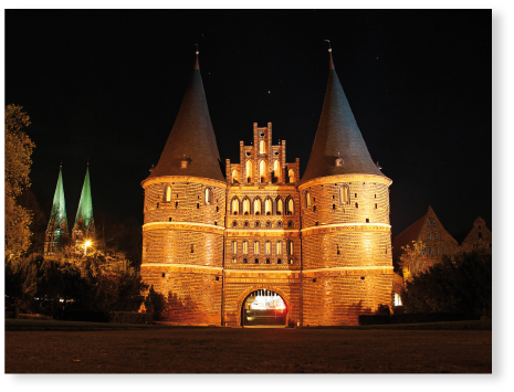 Holstentor bei Nacht - Wandtattoo